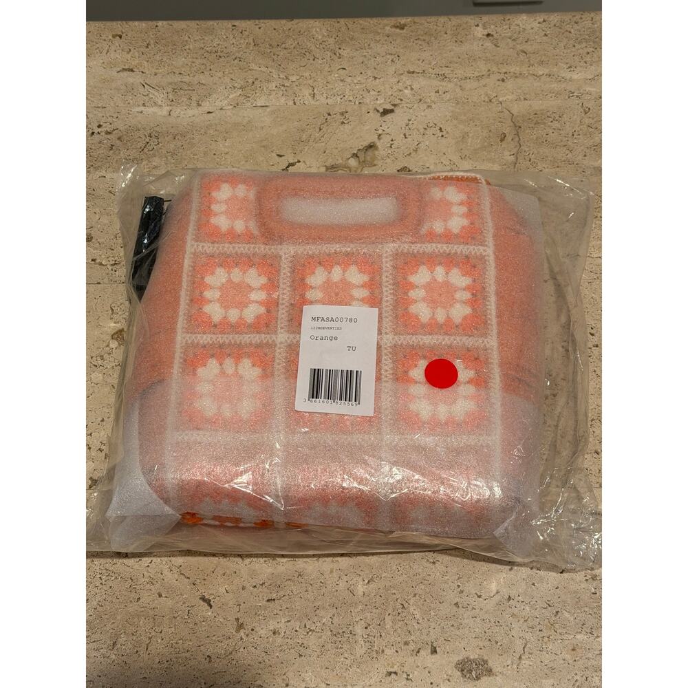 NEW NWT Maje Crochet M Bag Orange Floral Print Clutch/Crossbody - Picture 6 of 9